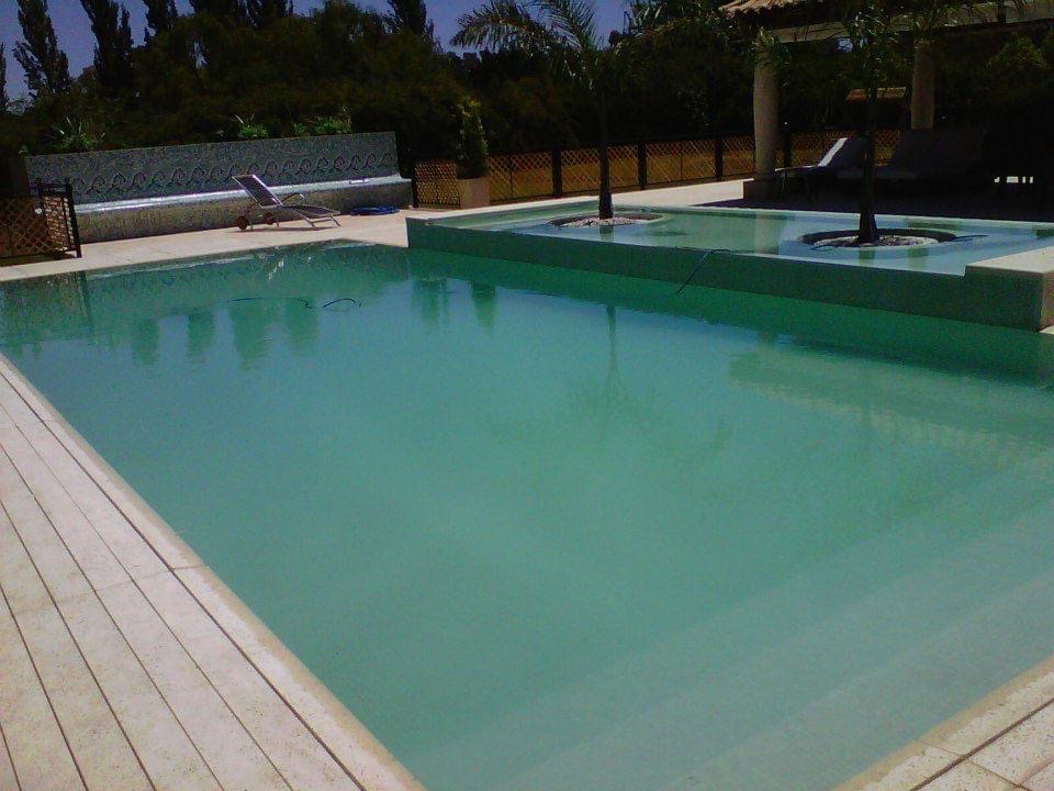 Piscina de gran escala con isla central de palmeras integradas, Área 60
