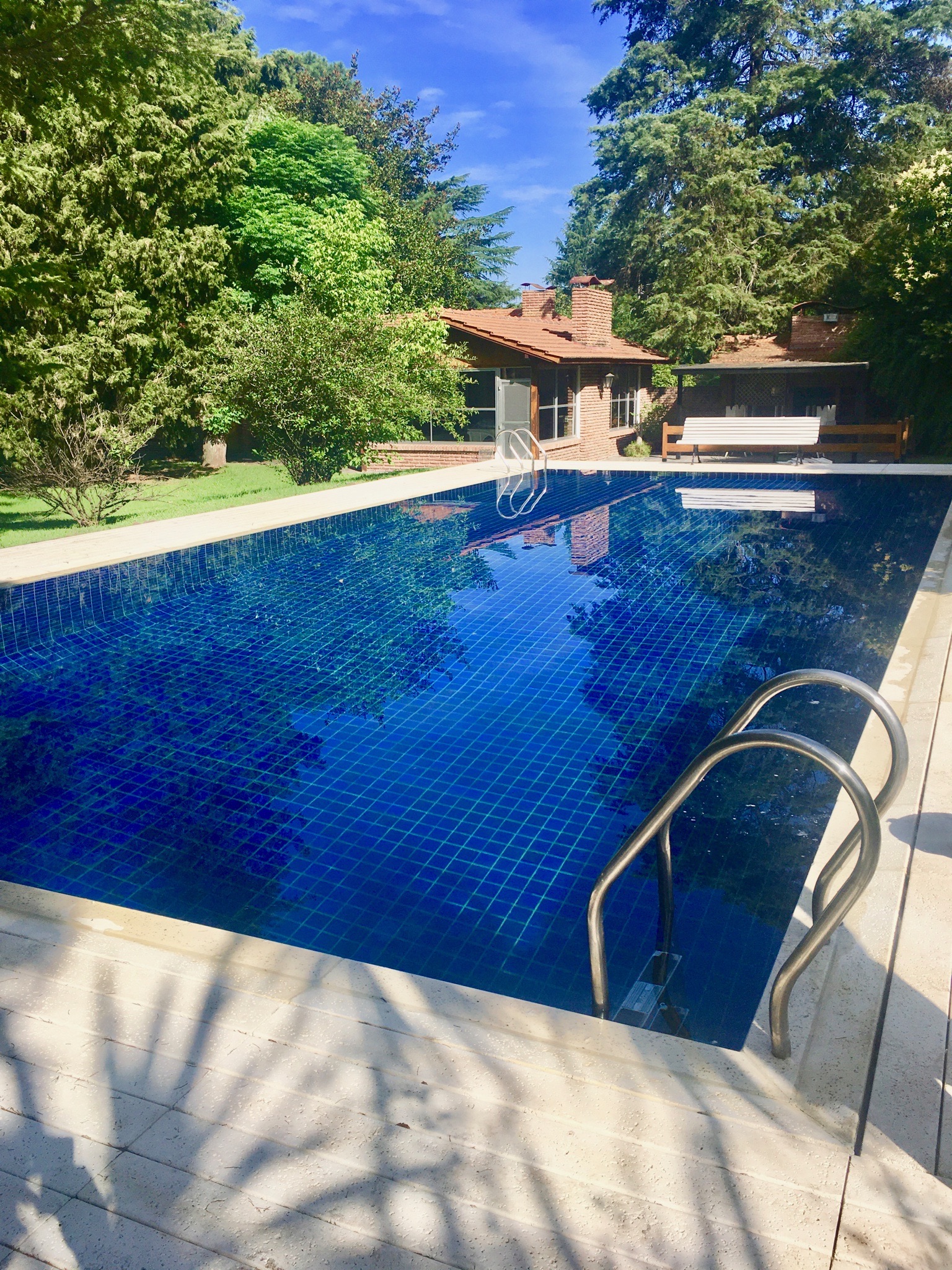 Piscina con revestimiento en cerámico azul intenso, El Pato